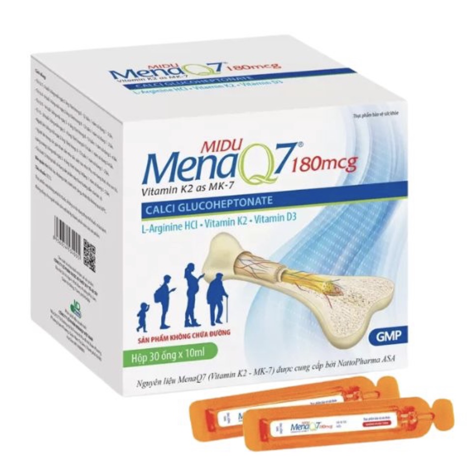 Midu MenaQ7 180mcg – Sản phẩm hỗ trợ phát triển chiều cao và duy trì sức khỏe xương toàn diện