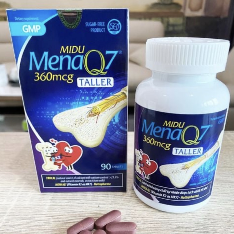 Viên uống hỗ trợ chắc khỏe xương và phát triển chiều cao cho trẻ dậy thì Midu MenaQ7 360mcg