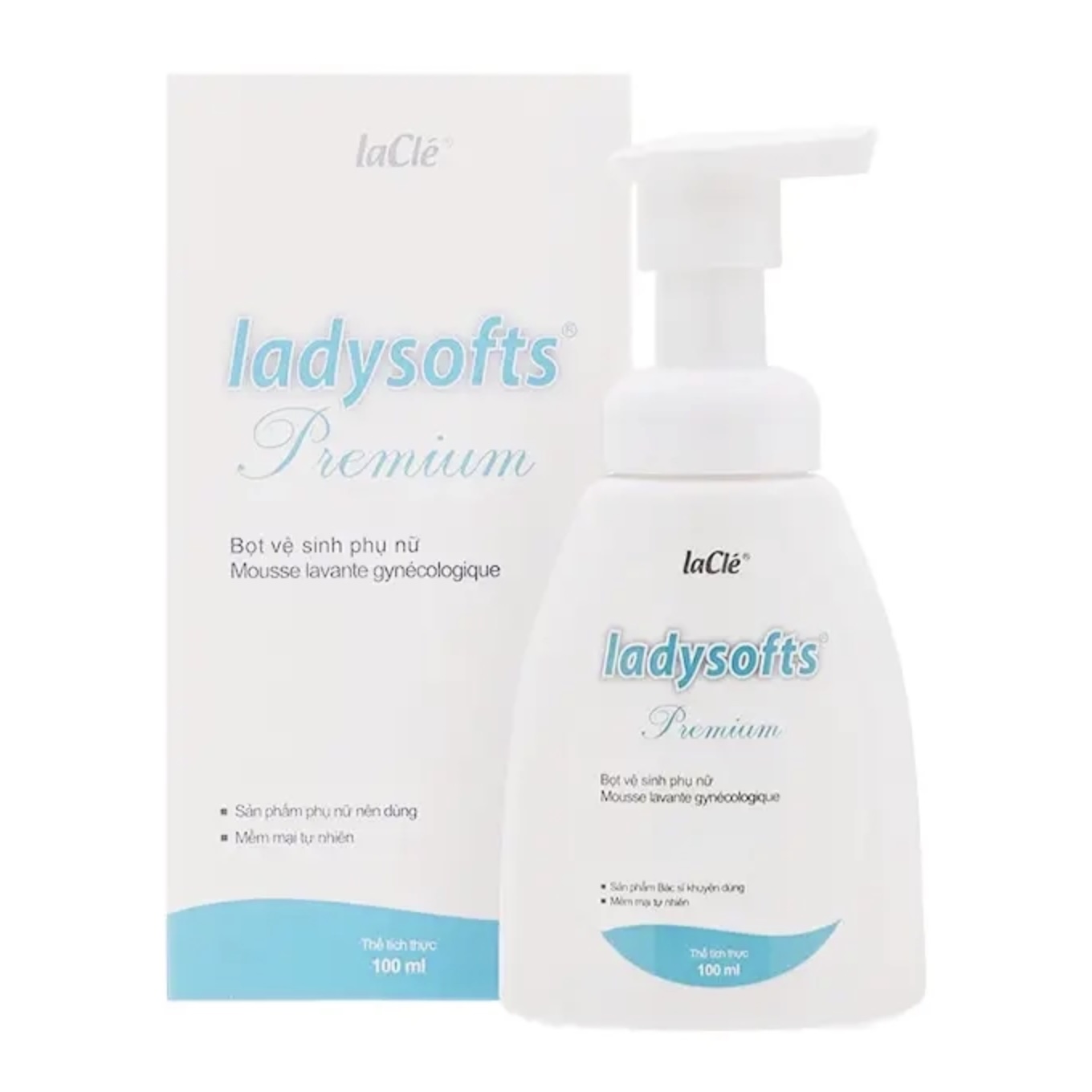 Ladysofts Premium LaClé 250ml – Bọt rửa vệ sinh phụ nữ