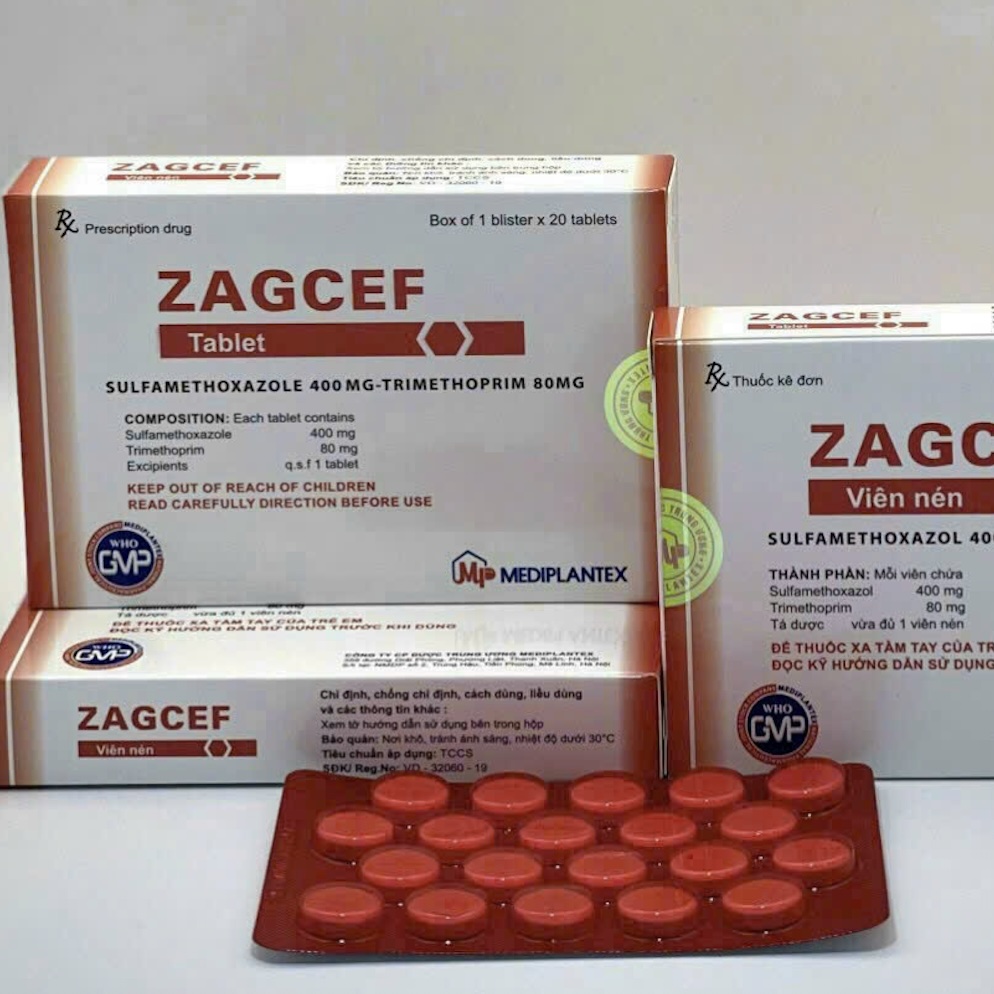 Zagcef 400mg/80mg điều trị nhiễm khuẩn hô hấp
