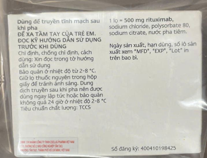 Thuốc Mabthera 500mg/50ml điều trị một số bệnh ung thư