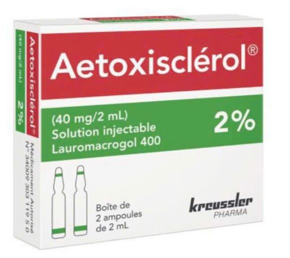 Thuốc Aetoxisclerol 2% (Lauromacrogol 400) điều trị giãn tĩnh mạch