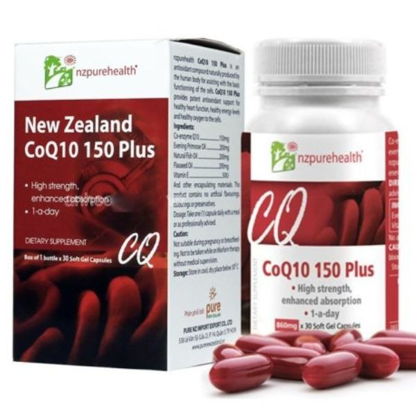 CoQ10 150 Plus Viên Uống Bổ Tim Mạch Newzeland Bác Sĩ Kê Toa 60 Viên 150mg