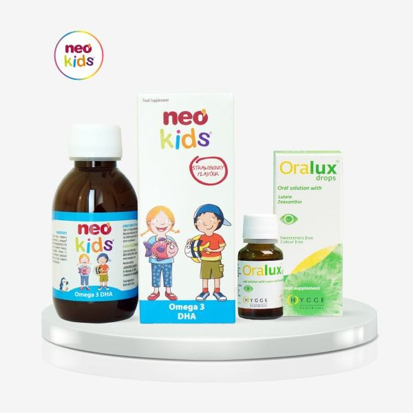 Bộ đôi sáng mắt NEO KIDS® OMEGA 3 DHA & Oralux drops