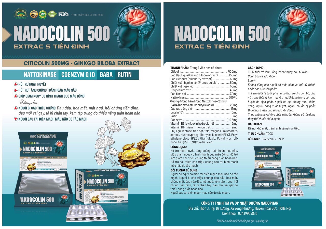 Hoạt huyết  NADOGINK EXTRAC S ( Hộp 60 viên nang mềm )