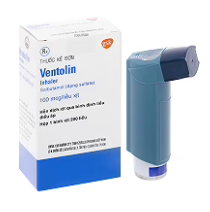 Hỗn dịch xịt Ventolin Inhaler 100mcg/liều GSK giãn cơ trơn phế quản (200 liều)