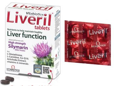 Vitabiotics Liveril - hỗ trợ tăng cường chức năng gan ( Hộp 30 viên )