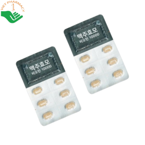 Viên uống Biotin Men Bia Khô Brewer’s Yeast Sejong Biopharm hỗ trợ giảm rụng tóc, kích thích mọc tóc (Hộp 60 viên)