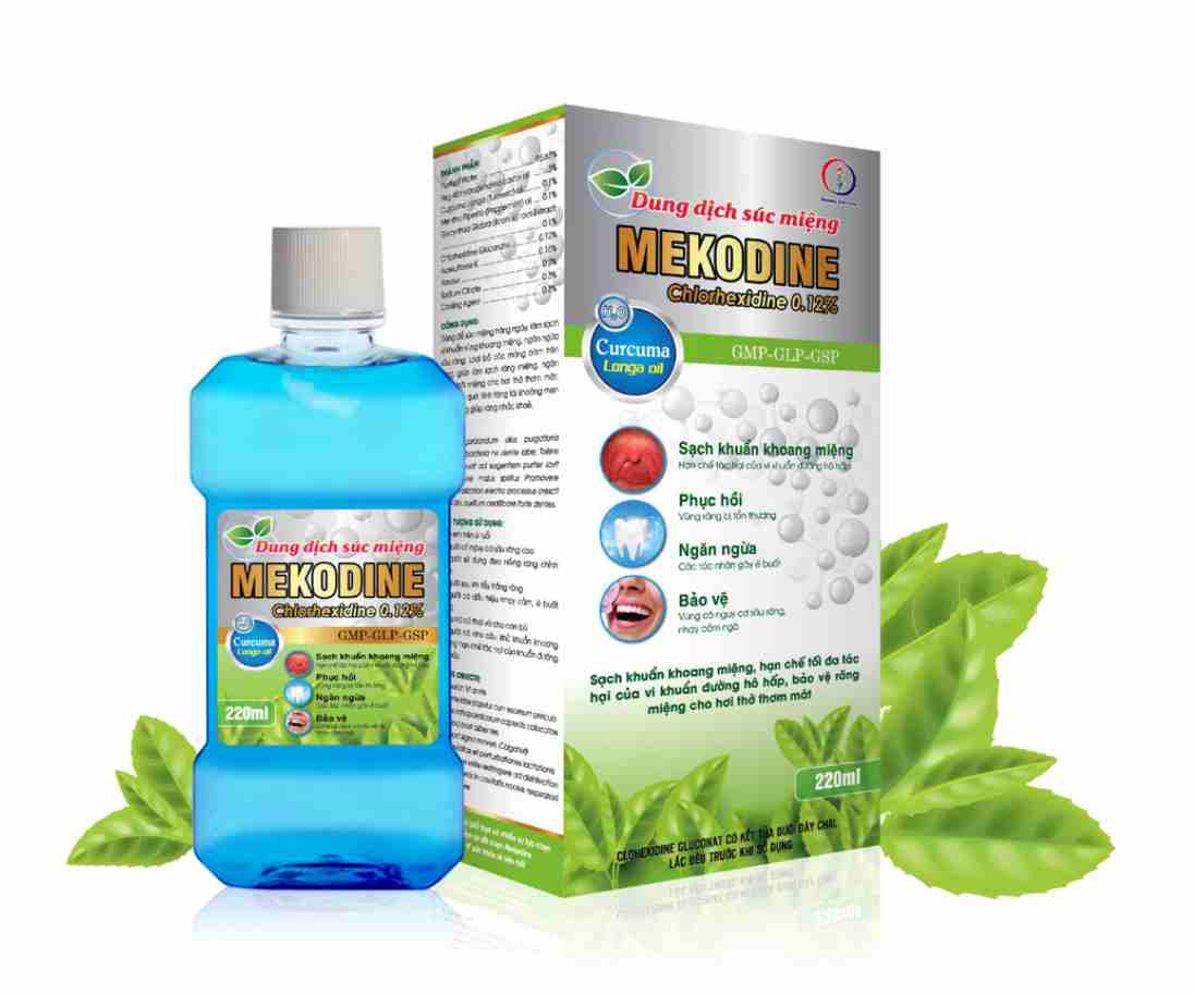 Dung dịch súc miệng mekodine chlorhexidin 0.12% mekong (c/220ml)