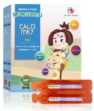 Siro Momotarou Calci MK7 Sữa non, giúp bổ sung calci, vitamin D3 hỗ trợ phát triển xương, răng