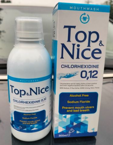 Nước súc miệng Top & Nice diệt khuẩn, sát khuẩn họng Chlorhexidine 0,12%