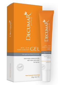 Gel ngừa mụn Nano Curcumin Decumar Advanced làm mờ các vết sẹo, vết thâm do mụn (20g)