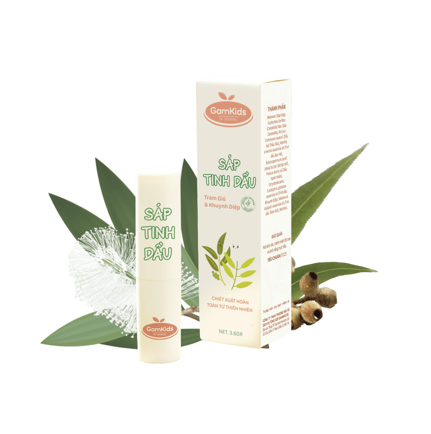 Sáp Tinh Dầu Thông Mũi – Tràm Gió, Bạc Hà