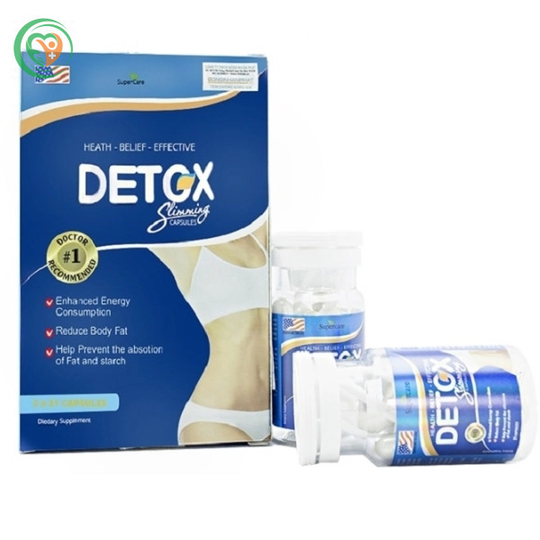 Viên uống giảm cân Supercare Detox Slimming Capsules Supercare hộp 2 lọ x 21 viên