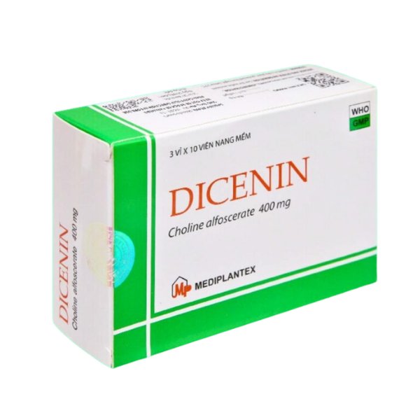 Viên nang Dicenin 400mg Mediplantex điều trị và phục hồi chức năng sau đột quỵ, chấn thương (3 vỉ x 10 viên)
