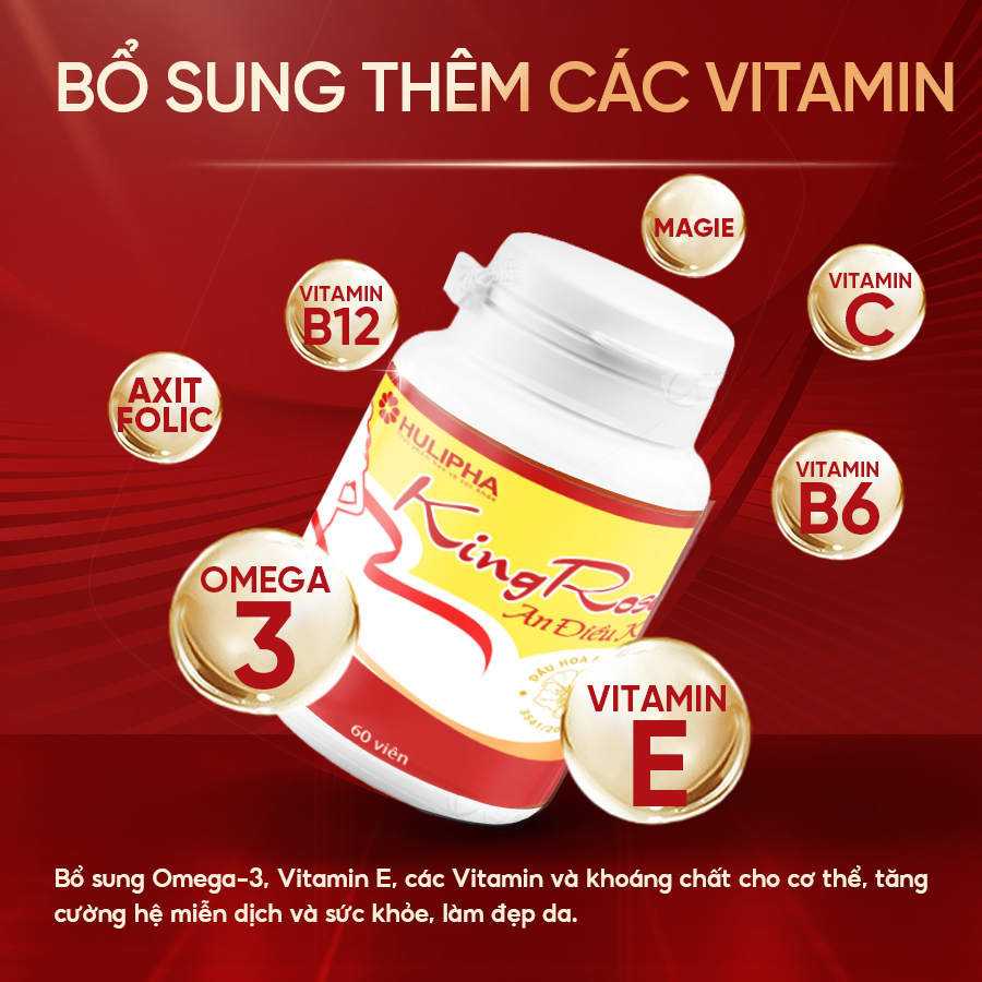 Viên Uống Kingrose An Điều Kinh HULIPHA Hỗ Trợ Điều Hòa Kinh Nguyêt, Hết Chậm Kinh Hộp 60 Viên