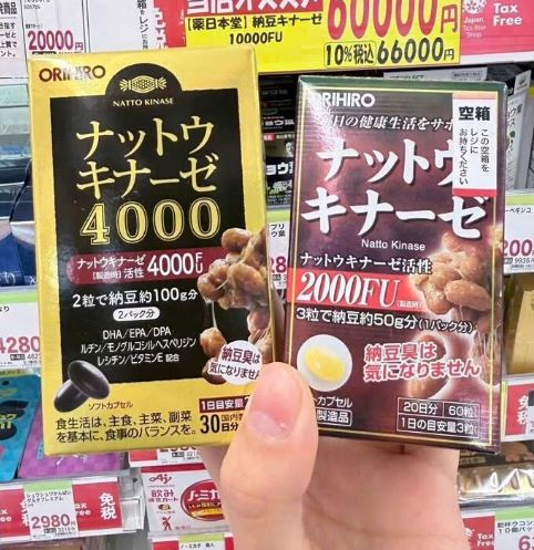 Viên uống Nattokinase Orihiro 60 viên hỗ trợ ngăn ngừa và phòng chống tai biến đột quỵ