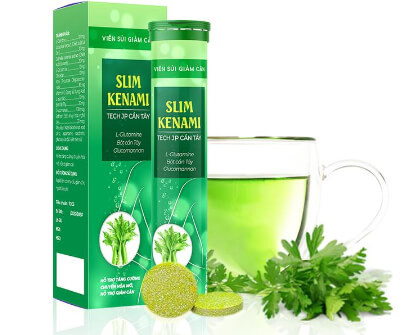 Viên sủi giảm sân hiệu quả Slim Kenami - Giúp giảm cân tự nhiên , chuyển hóa chất béo - Tuýp 20 viên
