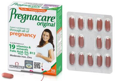 Thực phẩm bảo vệ sức khoẻ Pregnacare Original giúp bổ sung vitamin và khoáng chất cho phụ nữ mang thai và cho con bú (2 vỉ x 15 viên)