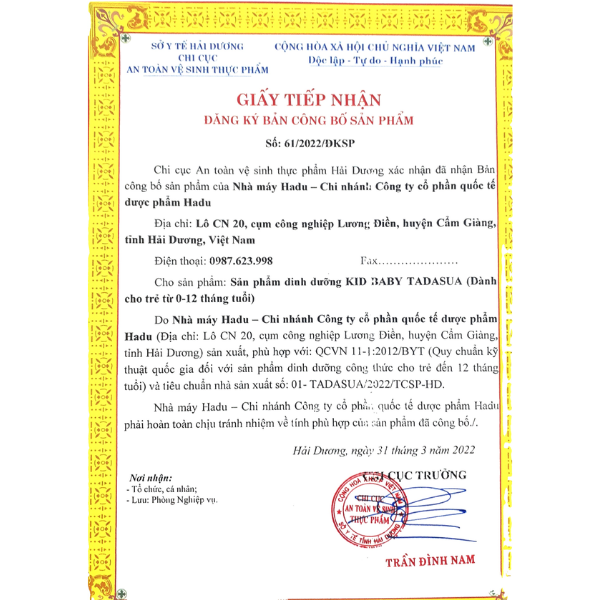  Sữa Kid Baby Tadasua dành cho trẻ em (lon 900g)