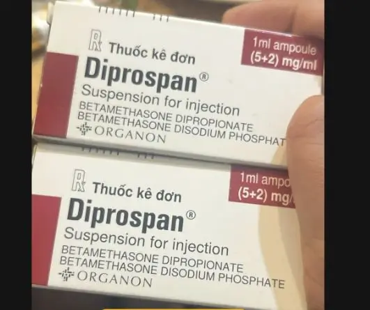 Thuốc tiêm Diprospan Injection (5+2)mg/ml Merck điều trị các bệnh cơ xương và mô mềm, dị ứng (1 ống x 1ml)