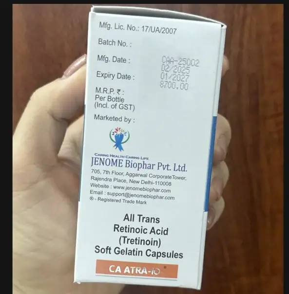 Thuốc CA ATRA 10mg-Tretinoin- Thuốc Điều Trị Bệnh Bạch Cầu Cấp Tính (APL)(Hộp 100 Viên)