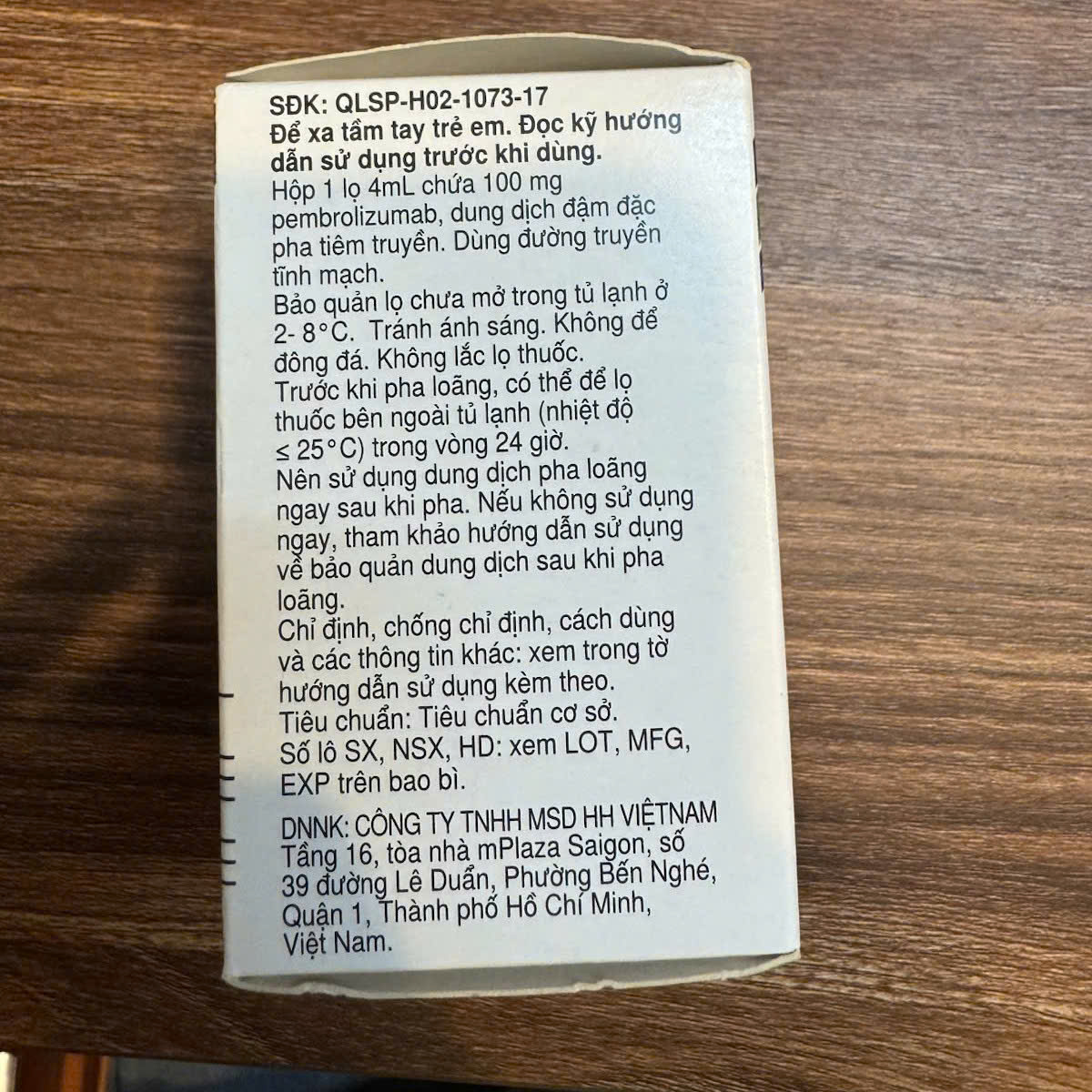 Điều trị các dòng tế bào ung thư Keytruda 25mg/4mL Pembrolizumab