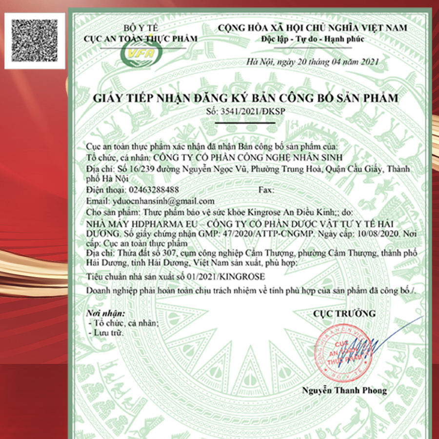 Viên Uống Kingrose An Điều Kinh HULIPHA Hỗ Trợ Điều Hòa Kinh Nguyêt, Hết Chậm Kinh Hộp 60 Viên