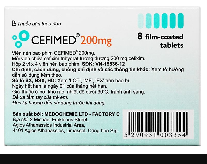 Thuốc Cefimed 200mg trị các nhiễm khuẩn cấp