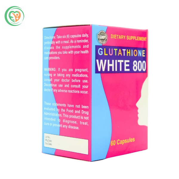 Glutathione White 800 hỗ trợ chống oxy hóa, giảm lão hóa, sạm, nám và làm trắng da (60 viên)