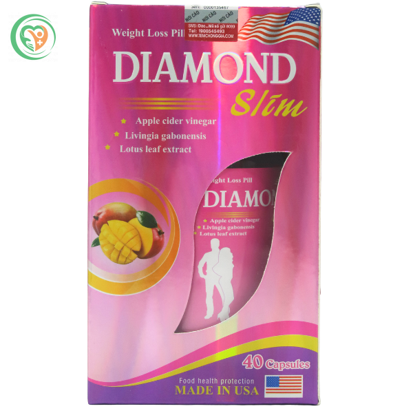 Viên uống Diamond Slim USA giảm cân, giảm mỡ bụng, chống lão hóa, làm đẹp da 