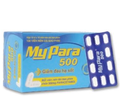 Viên nén Mypara 500mg điều trị các chứng đau và sốt từ nhẹ đến vừa