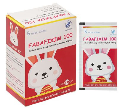 Thuốc bột pha hỗn dịch uống Fabafixim 100 trị nhiễm khuẩn (10 gói x 2g)