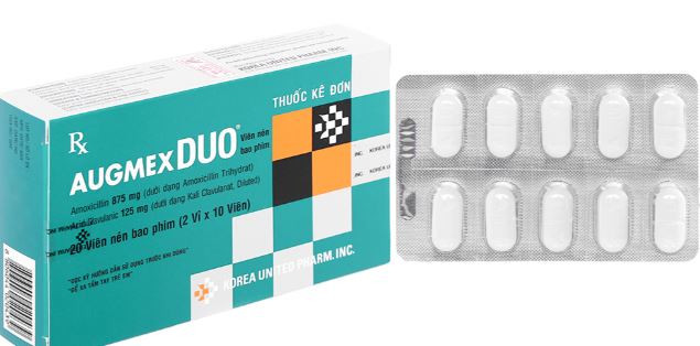 Thuốc Augmex Duo 875mg/125mg trị nhiễm khuẩn (2 vỉ x 10 viên)