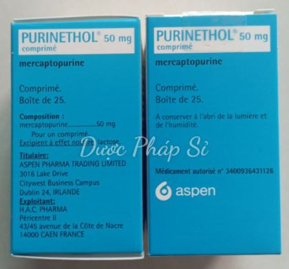 Thuốc PuriNethol 50mg Mercaptopurine trị ung thư bạch cầu