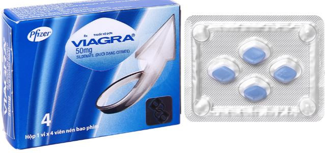 Viagra 50mg trị rối loạn cương dương (1 vỉ x 4 viên)