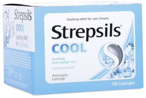Viên ngậm Strepsils Cool Reckitt Benckiser giảm đau họng (50 gói x 2 viên)