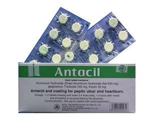 Thuốc Antacil giảm ợ chua, trị loét dạ dày, tá tràng (25 vỉ x 10 viên)