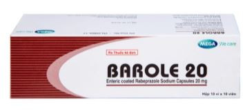 Thuốc Barole 20mg Mega Lifesciences điều trị viêm loét do trào ngược dạ dày - thực quản (10 vỉ x 10 viên)
