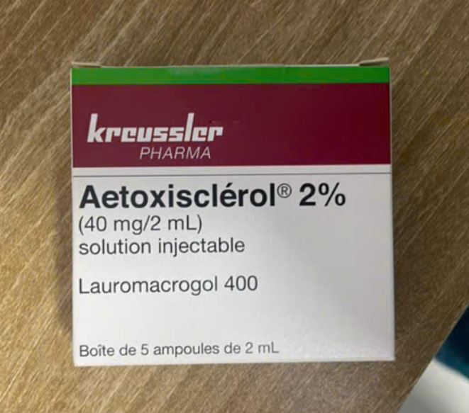 Thuốc Aetoxisclerol 2% (Lauromacrogol 400) điều trị giãn tĩnh mạch