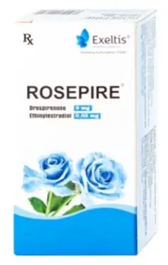 Thuốc Rosepire 3mg/0,03mg Exeltis xanh dùng để tránh thai (1 vỉ x 28 viên)