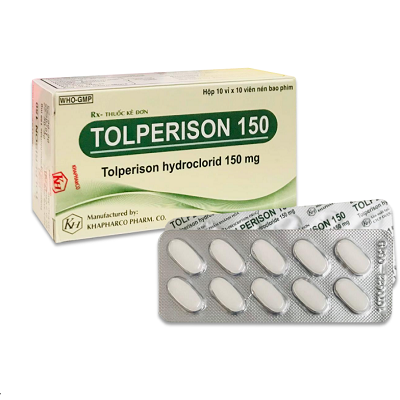 Tolperison 150mg Khapharco – điều trị co cứng cơ (Hộp 10 vỉ x 10 viên)