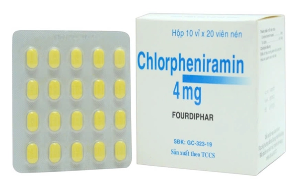Thuốc chống dị ứng Chlorpheniramin 4mg (Fourdiphar) hộp 10 vỉ x 20 viên
