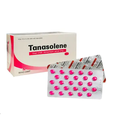 Tanasolene – điều trị dị ứng, mẩn ngứa, hắt hơi sổ mũi và điều trị ho khan (Hộp 10 vỉ x 25 viên)