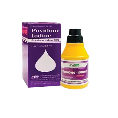 Dung dịch sát khuẩn Povidone Iodine (Nam Phát Pharma – hộp tím) hộp 1 chai 20ml