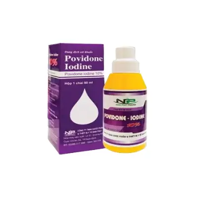 Dung dịch sát khuẩn Povidone Iodine (Nam Phát Pharma – hộp tím) hộp 1 chai 90ml