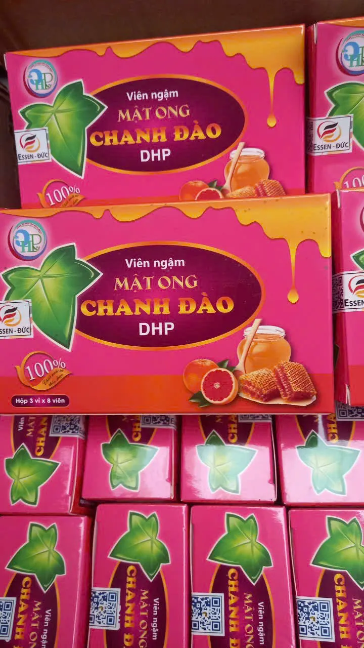 Viên Ngậm Mật Ong Chanh Đào ĐHP – Hỗ Trợ Đau Họng, Ho Khan Với 100% Tự Nhiên