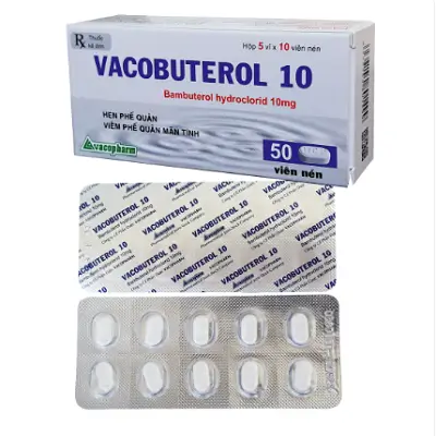 Vacobuterol 10 – điều trị hen phế quản, viêm phế quản mãn tính (Hộp 5 vỉ x 10 viên)