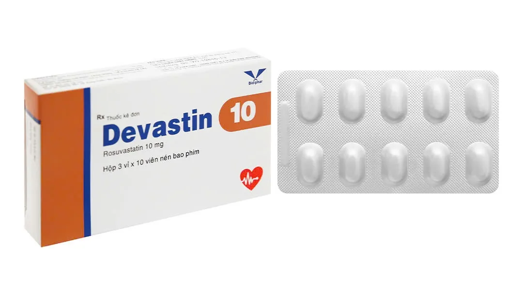 Devastin 10mg Bidi (H/30v) – Giảm cholesterol hiệu quả, bảo vệ tim mạch