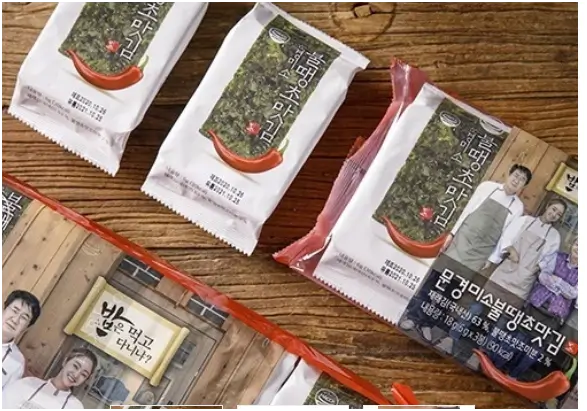 RONG BIỂN VỊ ỚT SIÊU CAY 5g x 8 gói - 문경미소 불땡초맛김